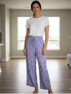 LAND‎ 'N SEA Women's EUC Wide Leg Linen Pull-On Pants | Size M